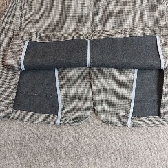 Carbon 2 Cobalt Mens Large Houndstooth Blazer Jacket Pockets Unstructured 111078 - Picture 8 of 11